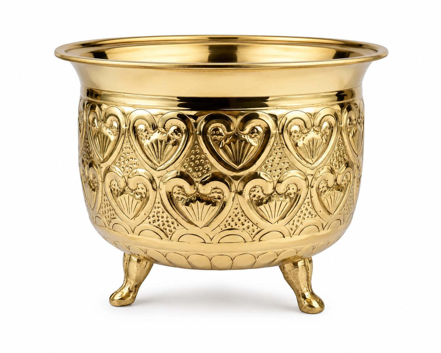 PITALAM 100% Pure Brass Decorative Planter Pot, 26 cm