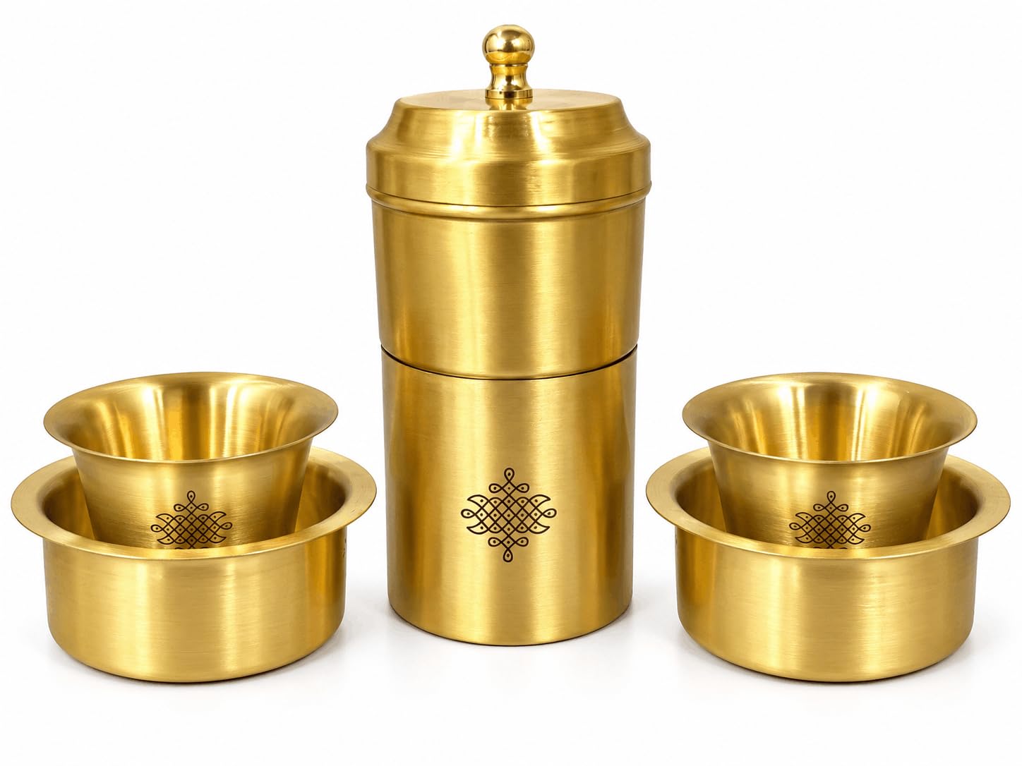 PITALAM 100% Pure Brass South Indian Filter Coffee Set