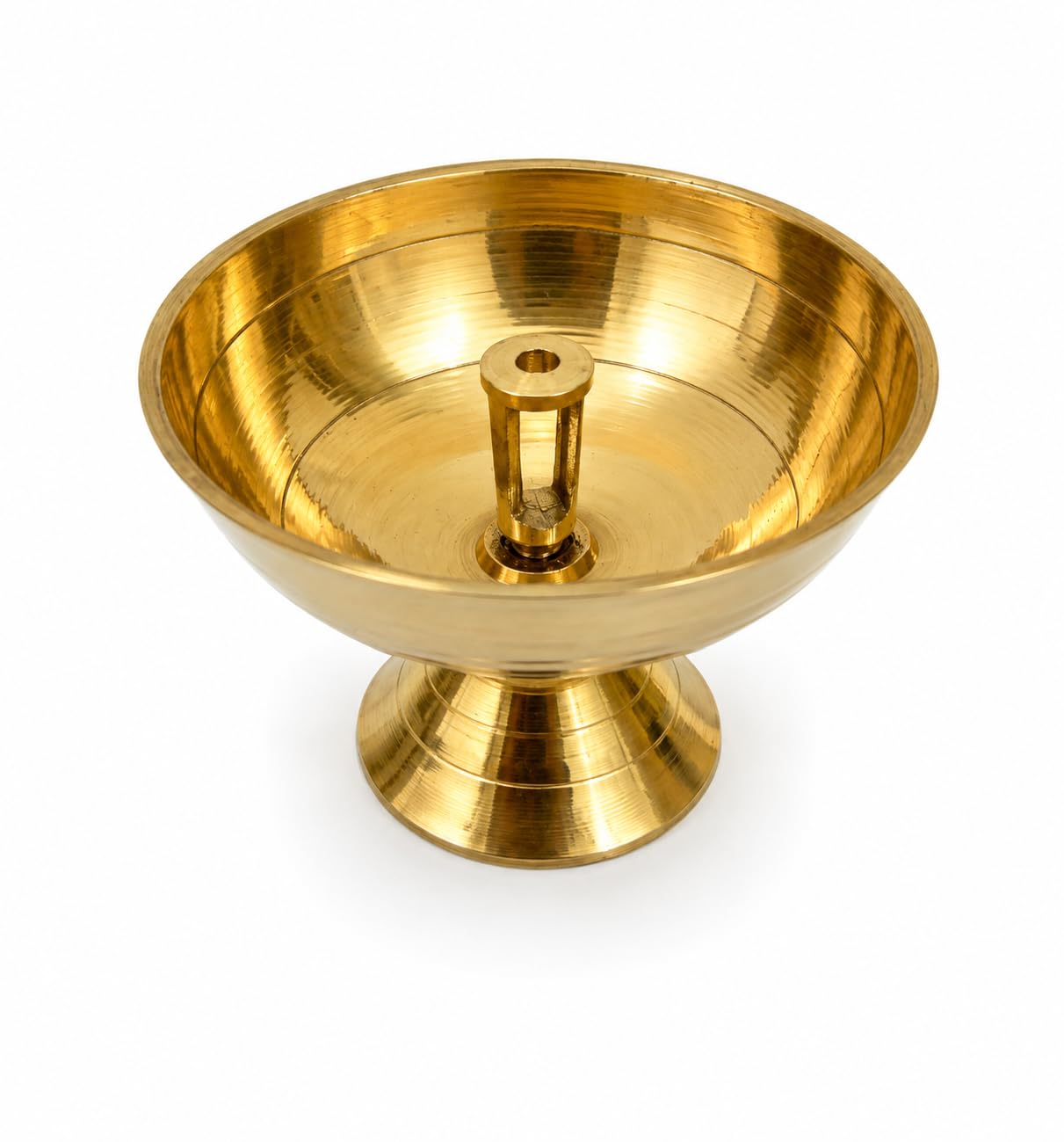 PITALAM | 100% Pure Brass Paro Diya Large – Traditional Oil Lamp for Mandir, Diwali Decoration, Aarti & Religious Ceremonies (Single Piece)