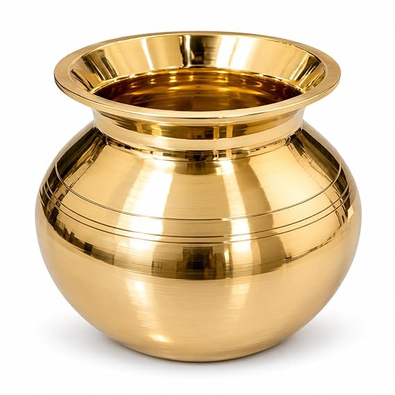 Brass Kalash for Puja | 1000ml Traditional Pooja Lota for Jal Arpan, Kalash Sthapana, Festivals and Mandir Rituals