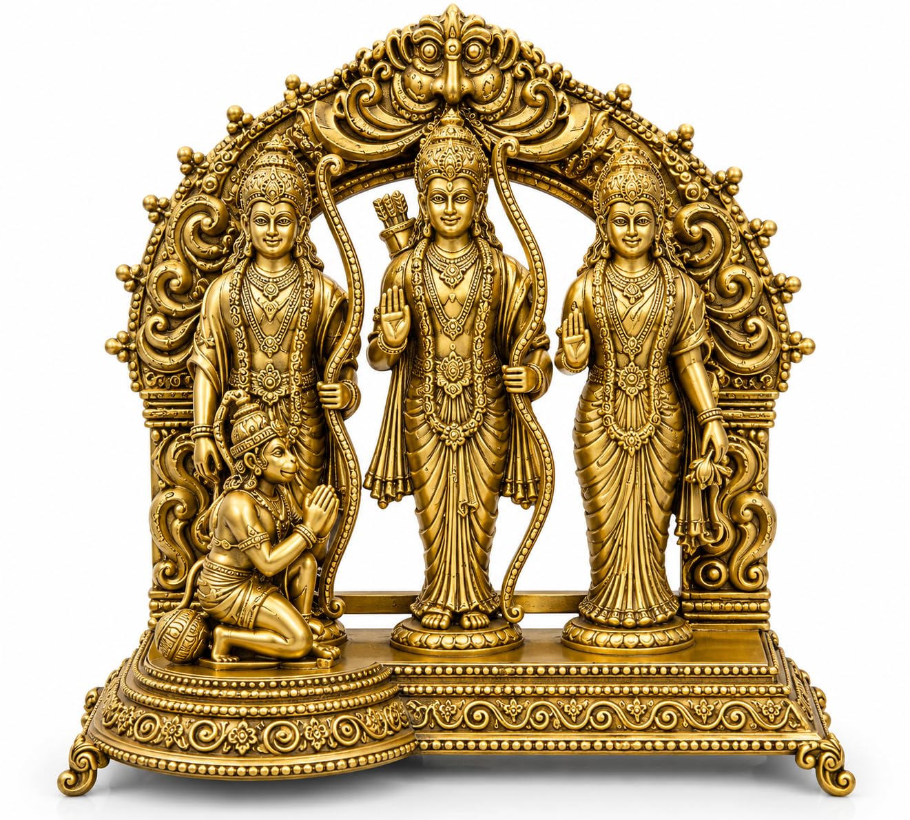 PITALAM Brass Ram Darbar Idol Ram Sita Lakshman Hanuman 5 inch