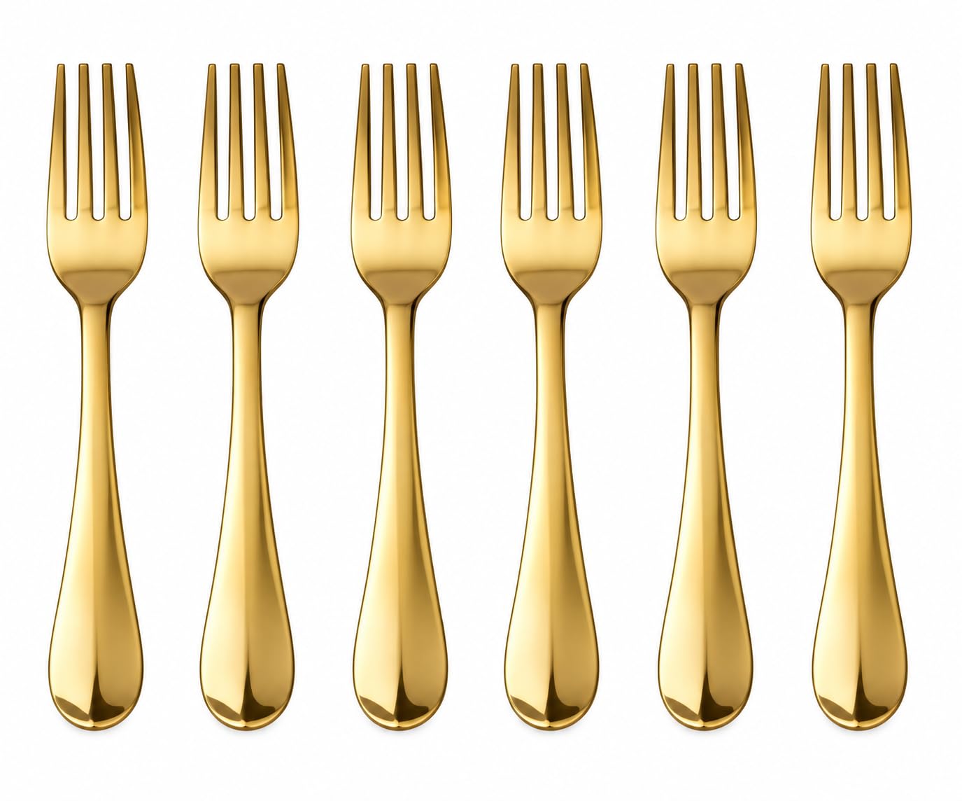 PITALAM 100% Pure Brass Fork Set of 6, 7.5 Inch