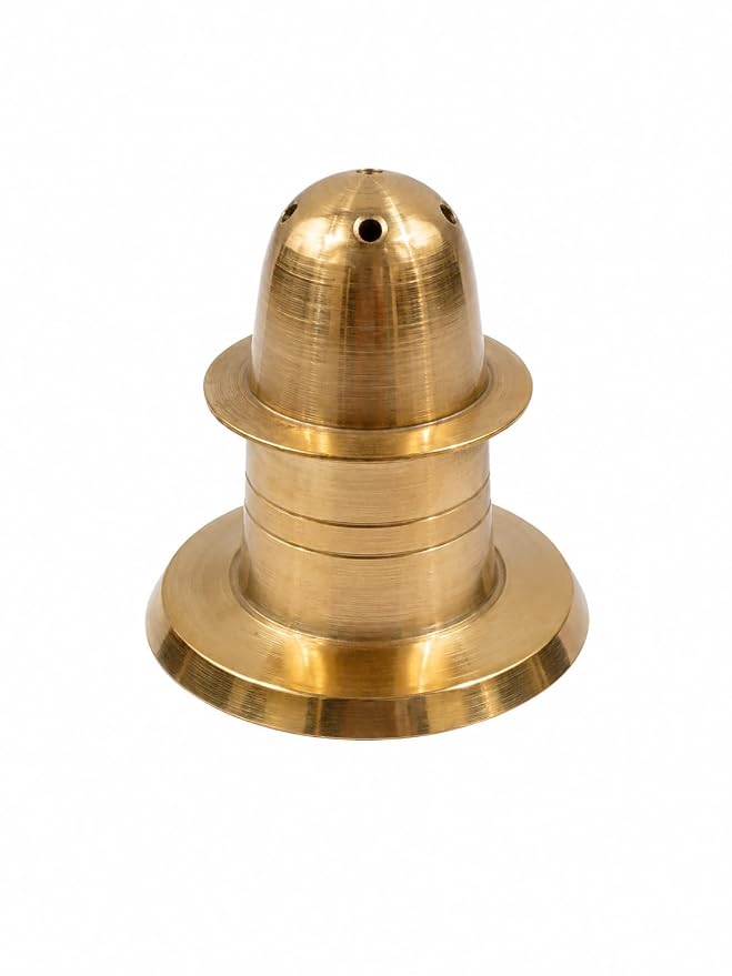 Brass Agarbatti Stand Incense Stick Holder for Puja | 3.5 x 3.5 x 5 cm, 40 gm Weight, Multi-Hole Dome Top, Ash Collection Base, Temple & Meditation Use