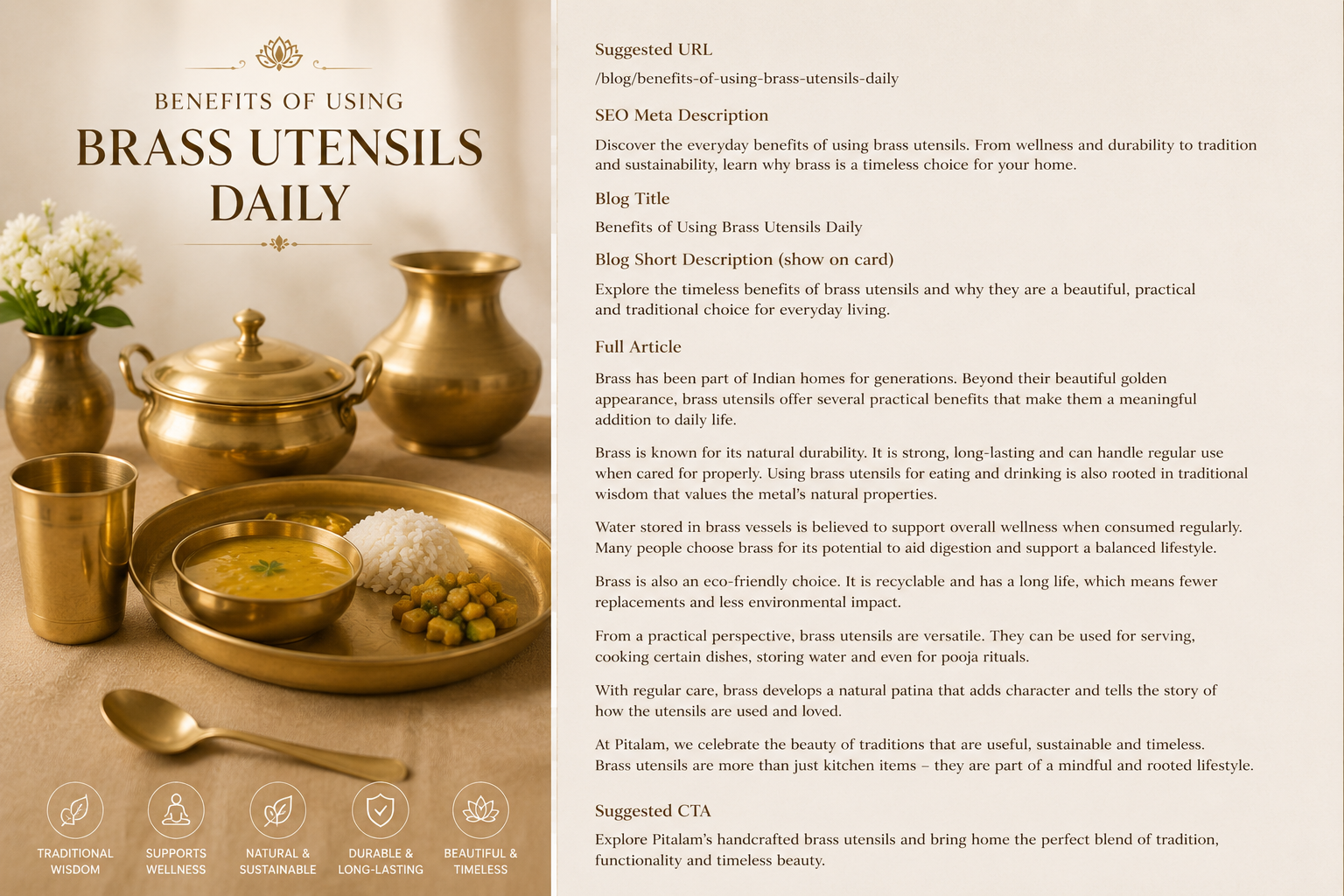 Benefits of Using Brass Utensils Daily