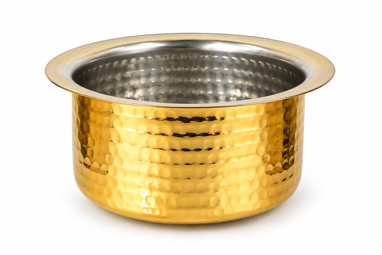 PITALAM Pure Brass Bhagona Patila with Kalai Inside, 8 Inch