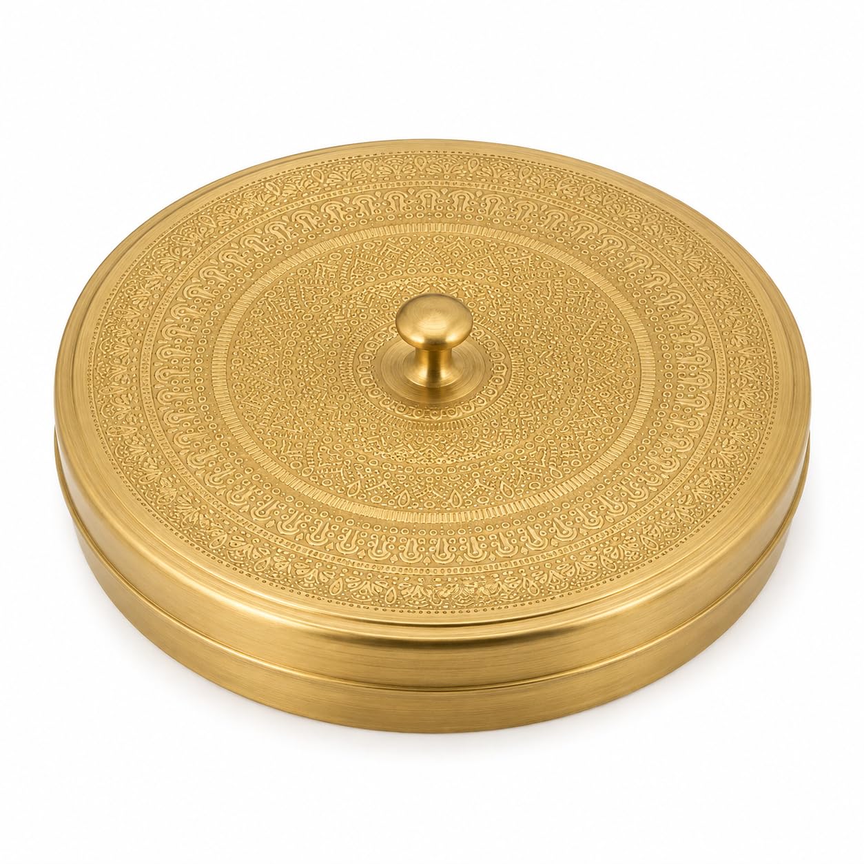 PITALAM Pure Brass Masala Dabba Spice Box with Spoon, 7 Containers 7