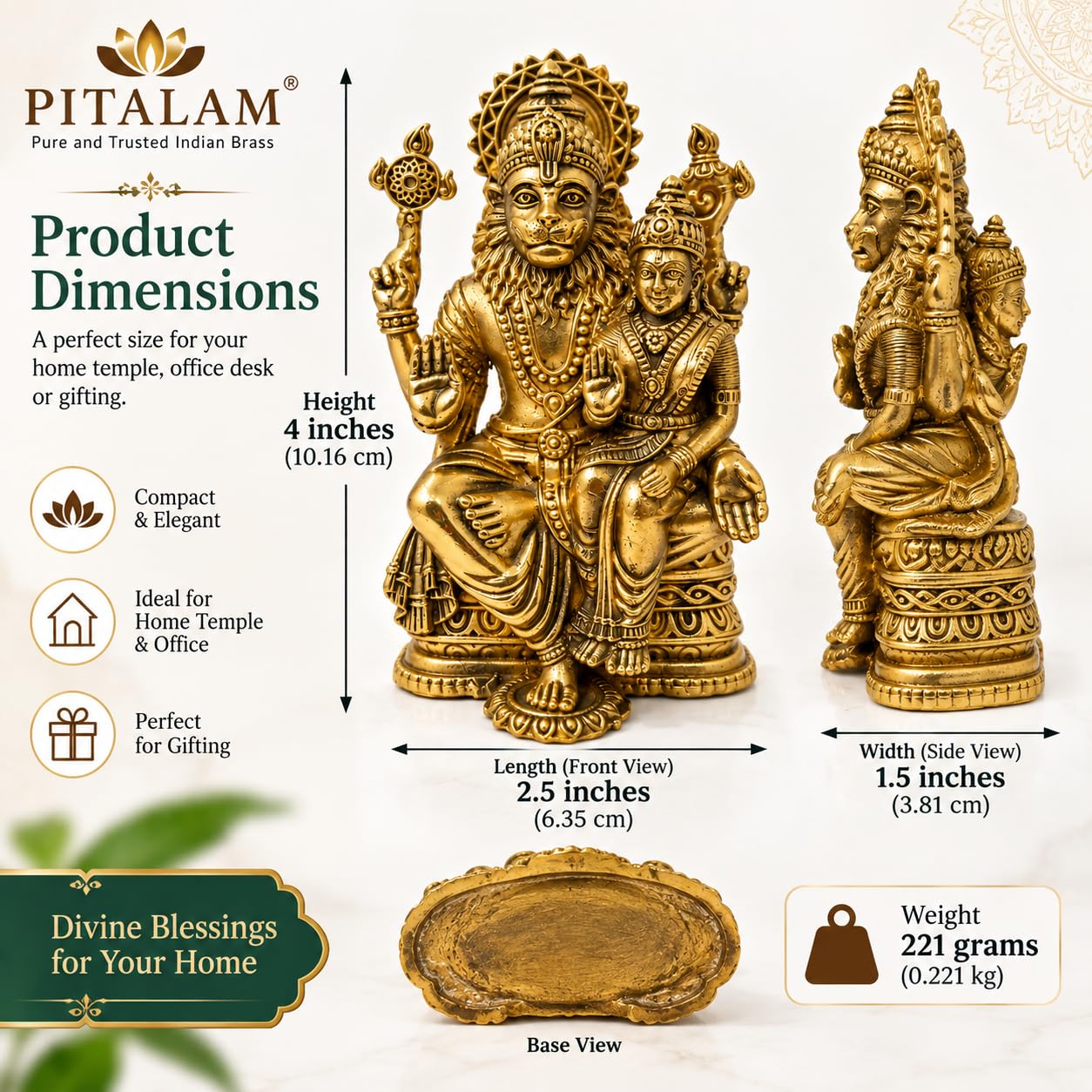 PITALAM Brass Lord Narasimha with Prahlad Idol, 4 Inch 2
