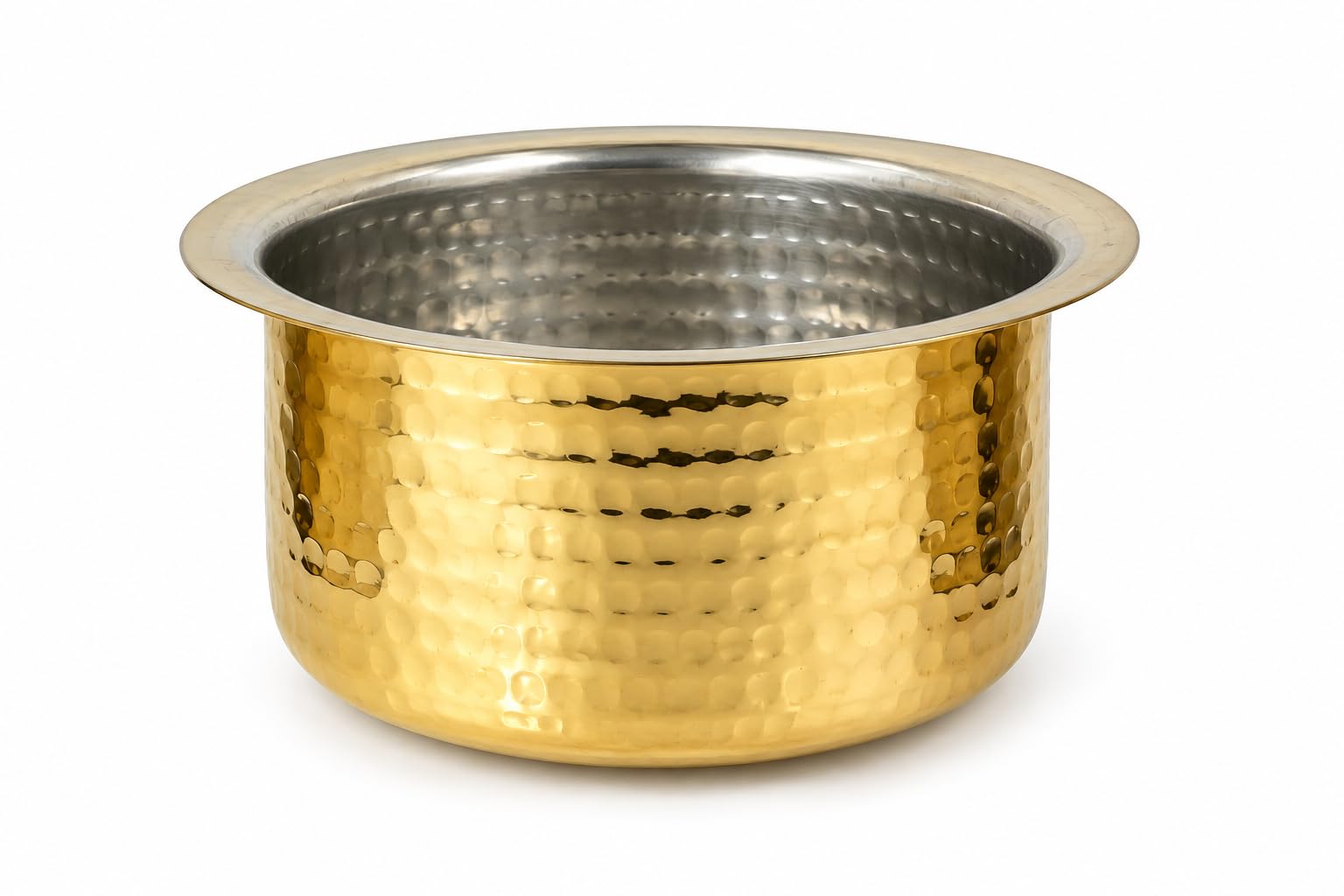 PITALAM 100% Pure Brass Bhagona Patila with Kalai Inside, 7 Inch